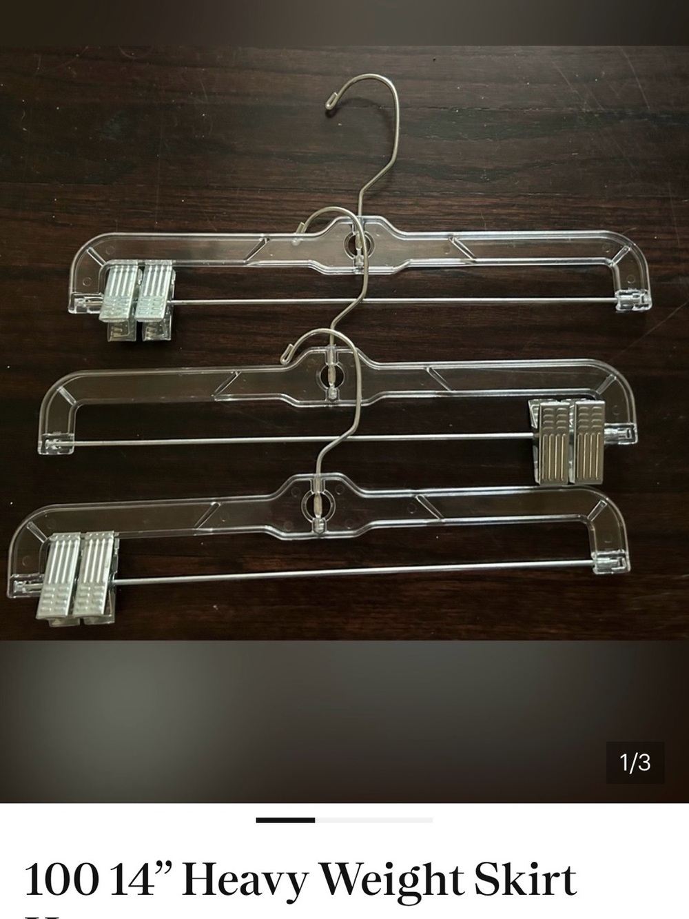 14” Heavy Weight Skirt Hangers with Metal Clips